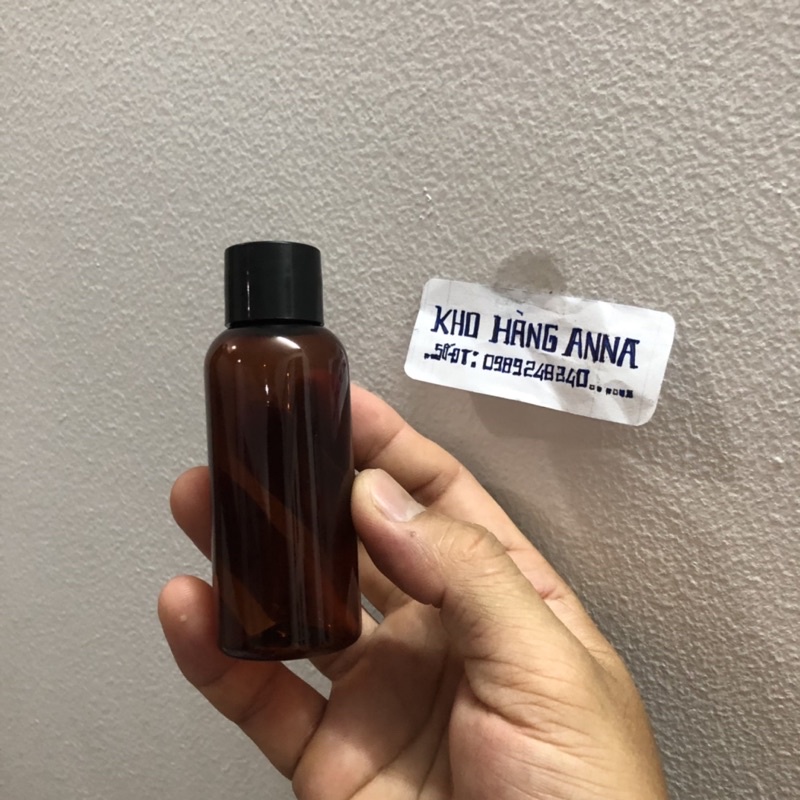 Chai Nâu nắp nhôm vàng Bạc / nắp vặn Đen - Chai nhựa màu Nâu / màu xanh 100ml/ 50ml/ 30ml nắp Đen đựng Mỹ phẩm