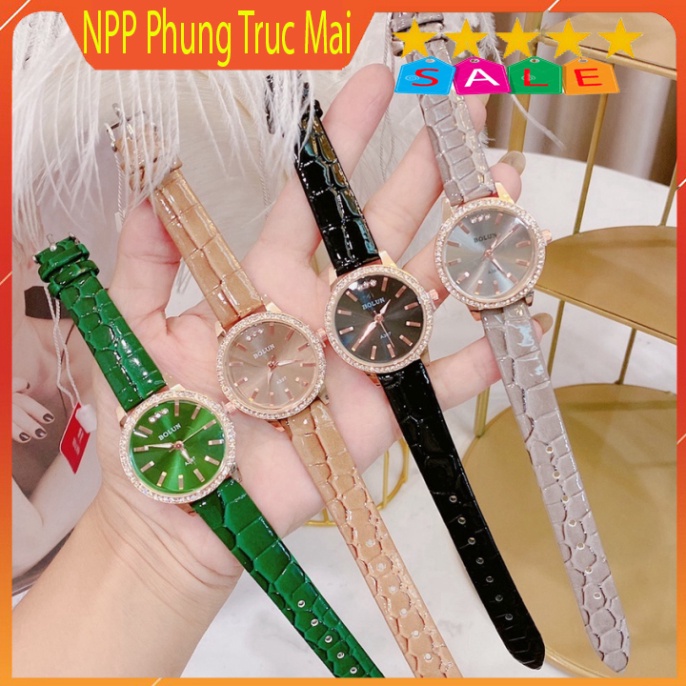 Đồng Hồ Nữ Đeo Tay Cao Cấp, Đồng Hồ Thời Trang Bolun dây da mặt vuông và mặt tròn nhiều màu sắc Siêu Hót