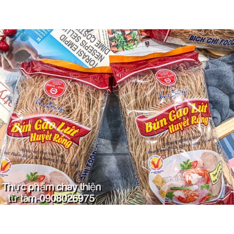 Bún Khô Gạo Lứt Huyết Rồng Vina Bích Chi 200G