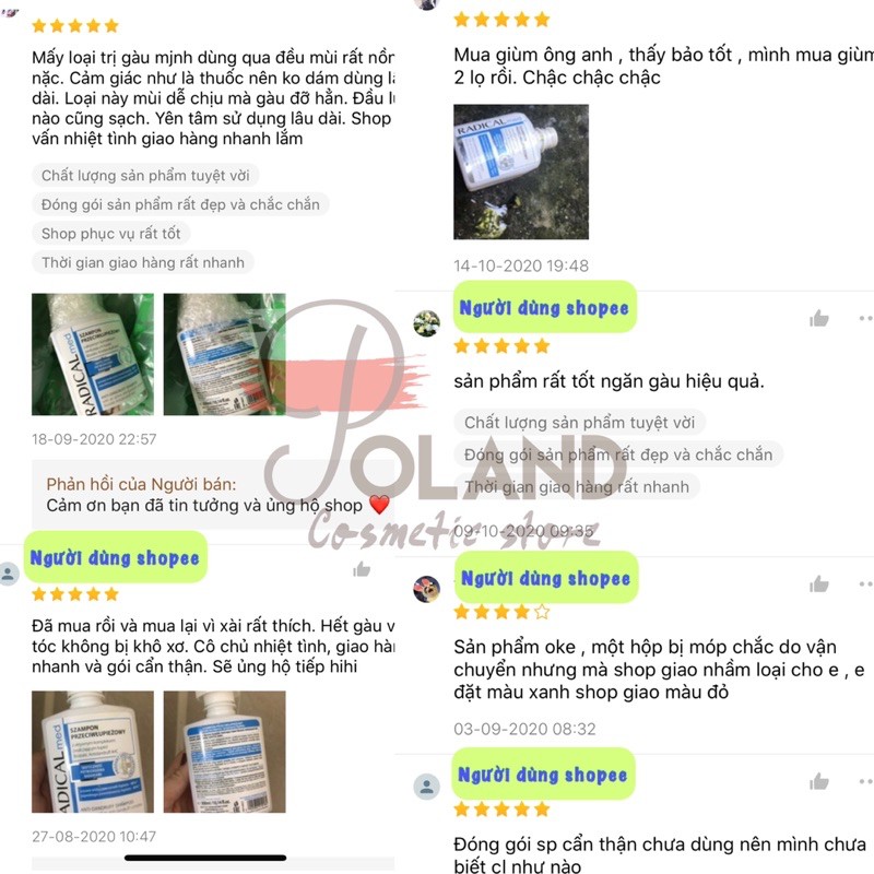 Dầu gội đầu giảm gàu và nấm RADICAL MED 300ml