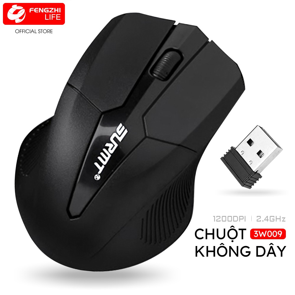 Chuột không dây FENGZHI 3W009 tiết kiệm pin độ nhạy cao 1200DPI đầu USB 2.4GHz