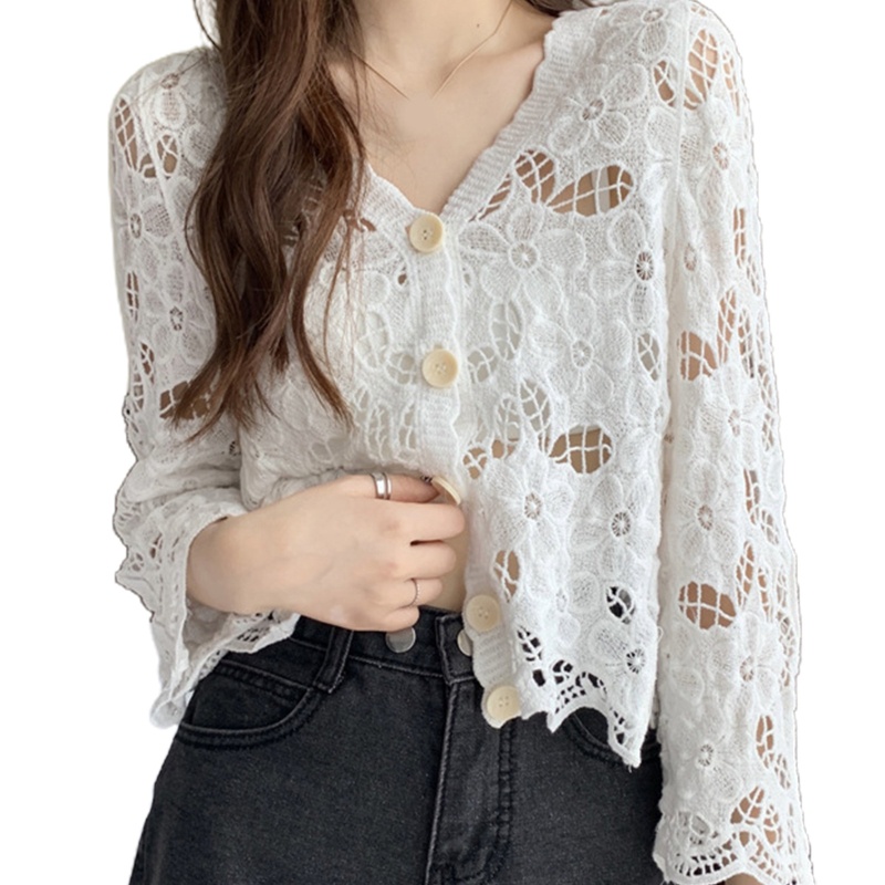 Áo Khoác Cardigan Dệt Kim Cổ V Phối Nút Thời Trang Nữ