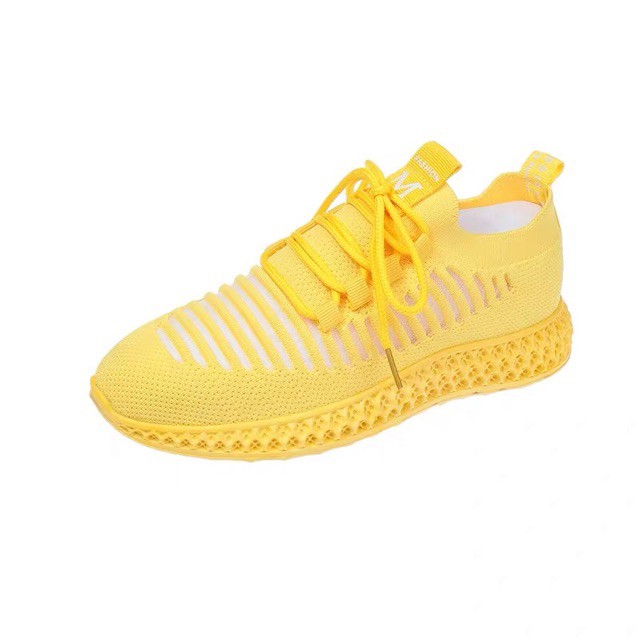 Giày thể thao nữ chất lưới thoáng đế tổ ong đế cao 3cm( màu đen, vàng, trắng, hồng) mã A01