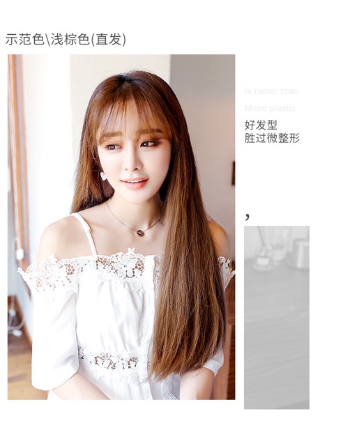 Tóc giả nữ kẹp phồng chữ V ôm tóc nhiều màu tự nhiên, mềm nhẹ, trẻ trung - Cô nàng sư tử