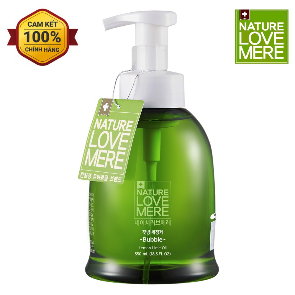 Nước rửa bình sữa tạo bọt hữu cơ Nature Love Mere chai 550ml/ túi 500ml