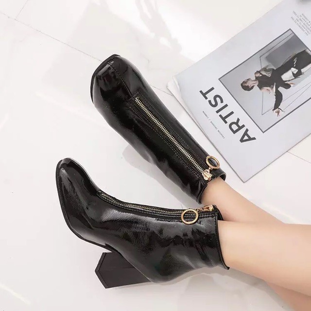 (Ảnh thật) ORDER Bốt da bóng cổ cao khoá tròn hàng Quảng Châu cao cấp | BigBuy360 - bigbuy360.vn