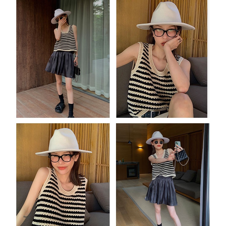 Áo Croptop Sát Nách Hoạ Tiết Kẻ Sọc Thiết Kế Mới Thời Trang Mùa Hè