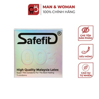 Bao cao su Siêu mỏng 0.029mm SafeFit Cao Cấp Malaysia Latex Hộp 3 cái CON407