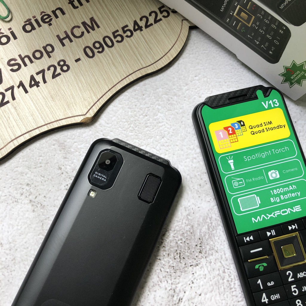 ĐIỆN THOẠI 4 SIM MAXFONE V13 FULLBOX KIỂU DÁNG N7000 FULLBOX