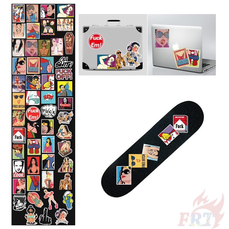 ❉ Sexy Beauty - Series 09 Kuso Giấy và decal dán tường ❉ 52Pcs/Set Punk Mixed Luggage Laptop Skateboard Doodle Stickers