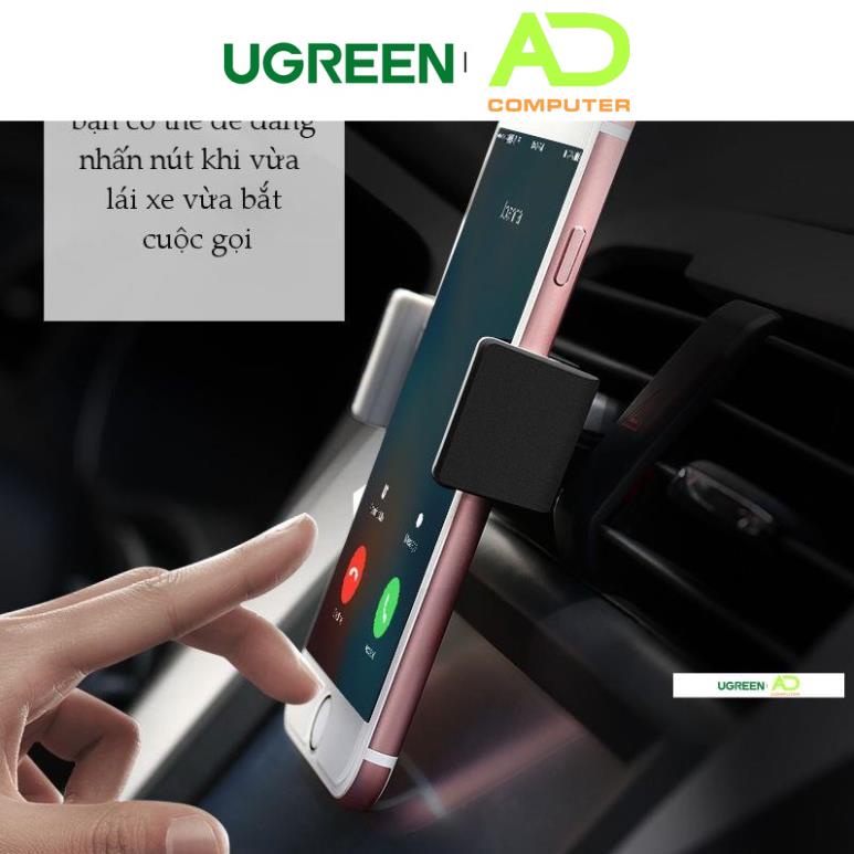 �Kẹp điện thoại trên ô tô UGREEN 30283 Kẹp khe gió điều hòa, Xoay góc 360 độ, chống rung lắc, trầy xước
