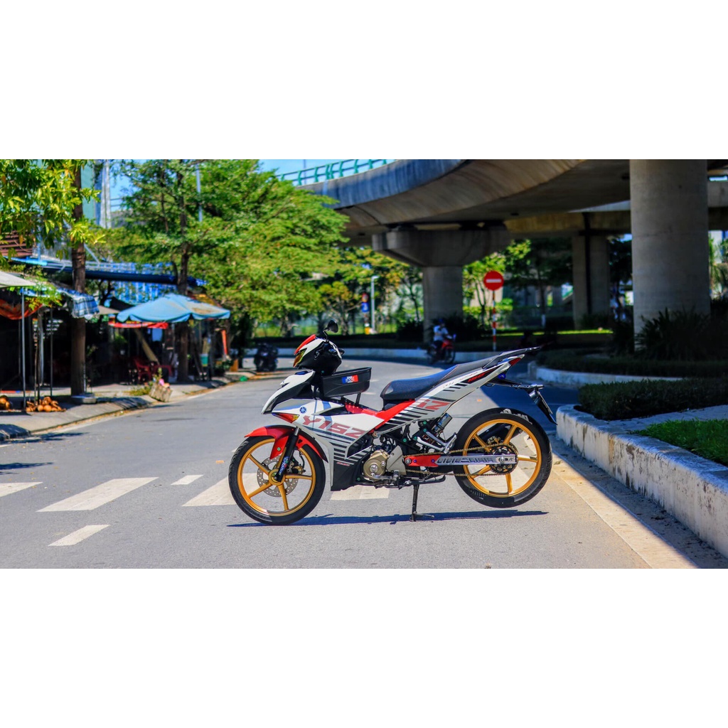 Tem Rời Dán Xe Exciter 150 Mẫu Y15ZR Trắng Đỏ Cực Hot, Hàng 3 Lớp Chất Lượng Cao ,Team Decal