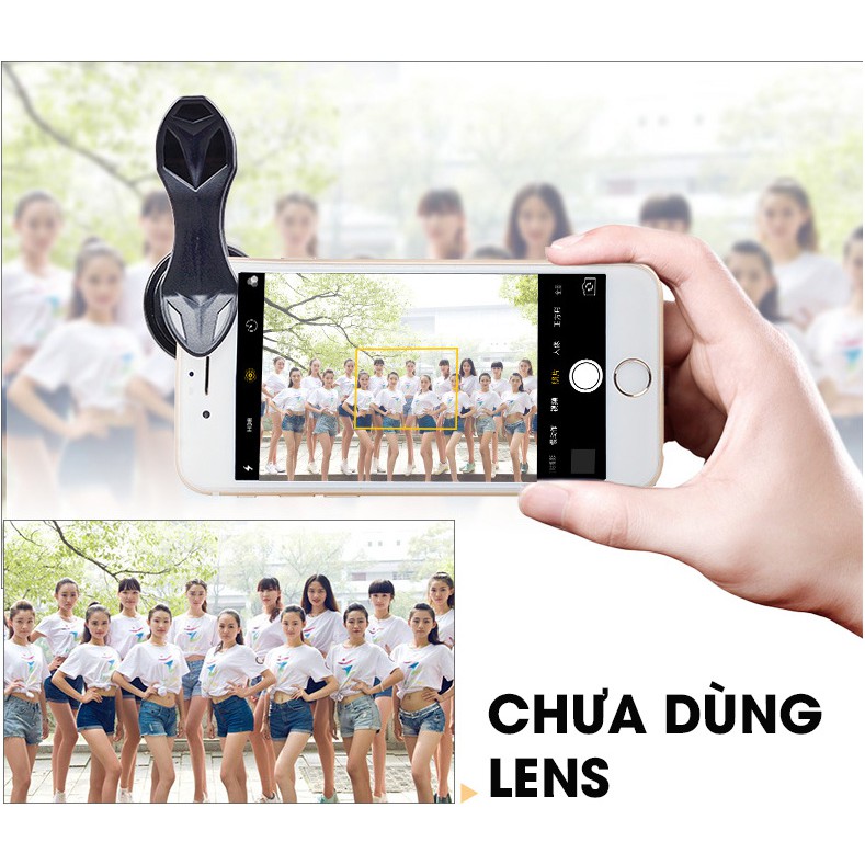 Ống kính, lens góc rộng và macro Apexel chính hãng,chuẩn HD 4K, Góc rộng 110 độ, macro 10X-APL-0610WM