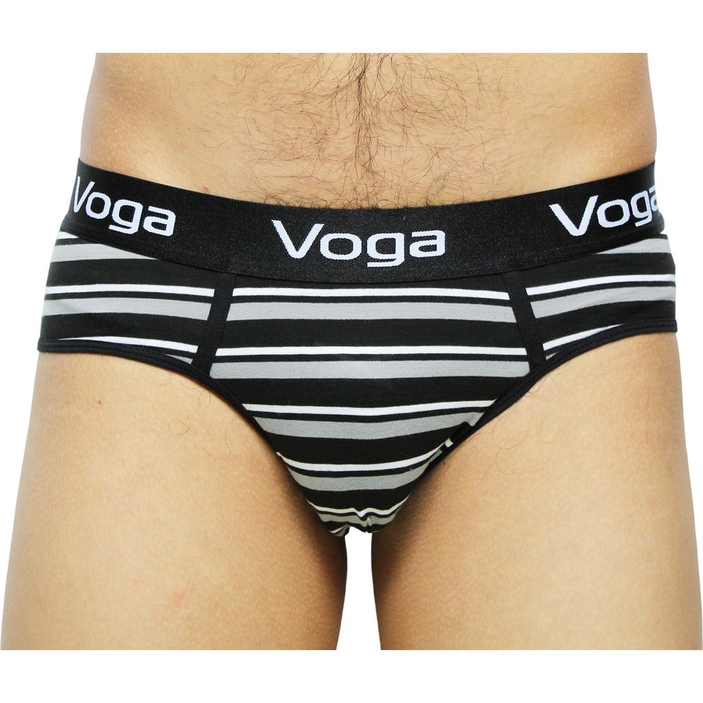 Combo 3 Quần lót nam kiểu sịp tam giác Voga sọc vải thun cotton 100% thoáng mát, sành điệu