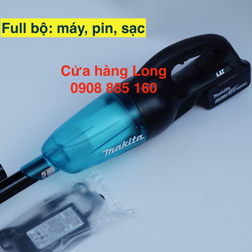 Bộ máy, pin, sạc hút bụi pin makita chính hãng DCL180zb bộ gồm máy, pin 4000mah ( pin shop gia công), sạc 2a