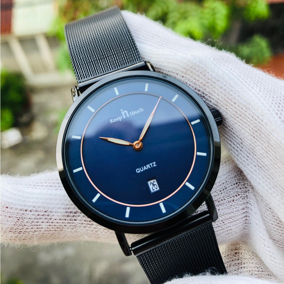 ĐỒNG HỒ NAM DÂY LƯỚI CAO CẤP THƯƠNG HIỆU KEEPNTOUCH (TẶNG KÈM HỘP , PIN DỰ PHÒNG VÀ PHỤ KIỆN THÂU DÂY) | BigBuy360 - bigbuy360.vn