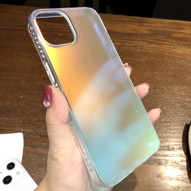 Ốp Điện Thoại Trong Suốt Màu Gradient Cho IPhone 13 12 11 Pro Max XS Max XR X 8 7 Plus