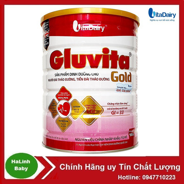 Sữa Gluvita gold 900g Dành cho người tiểu đường [Date 2023]