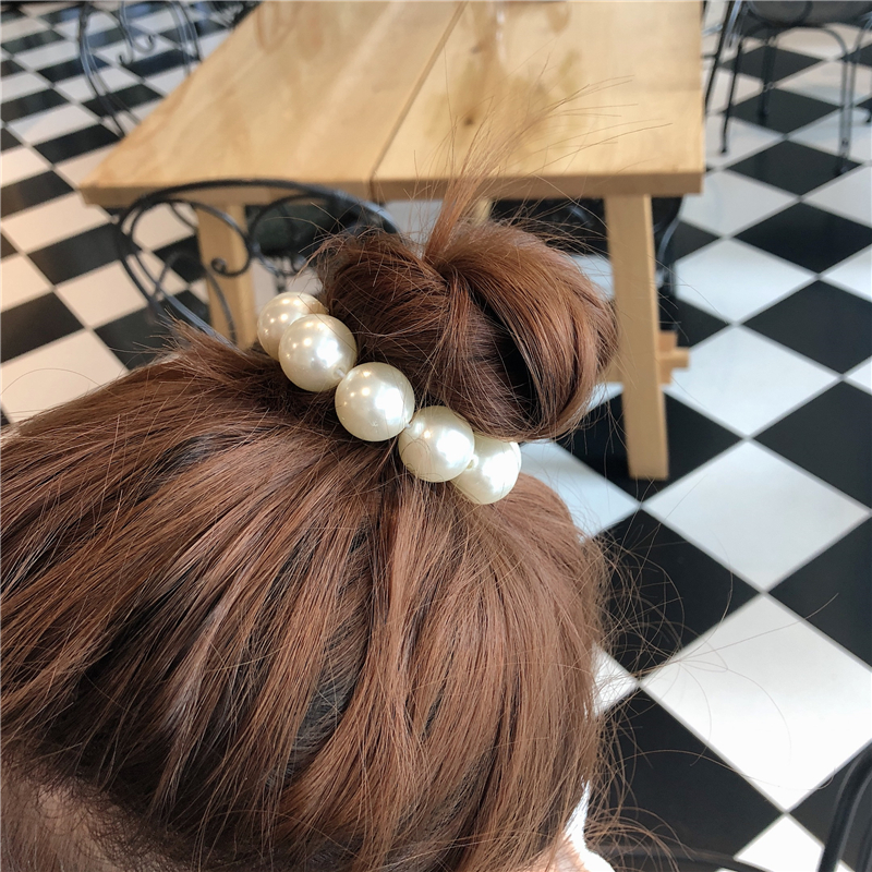 Korean Style  Elegant  Women   Elastic  Various Sizes Pearl  Hair Band