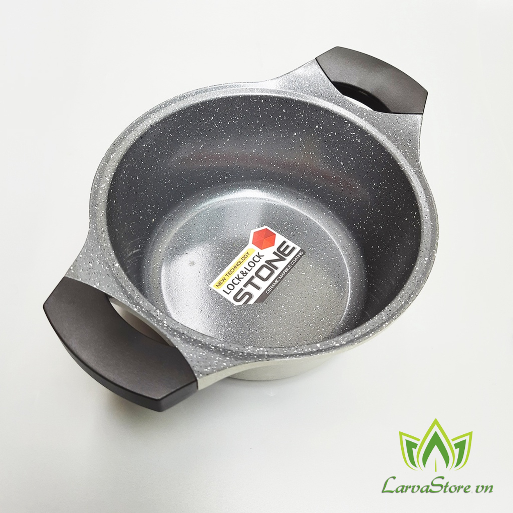 Set Nồi Và Chảo Sâu Lòng Lock&amp;Lock Stone 2EA LCA6202S2 (Nồi 20cm + Chảo 30cm) Đáy từ