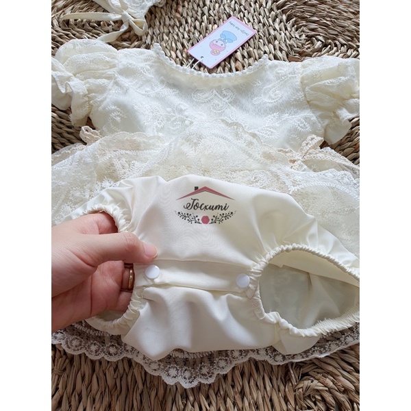 Body trắng phối váy ren cao cấp 2 nơ xinh iu - Tocxumi