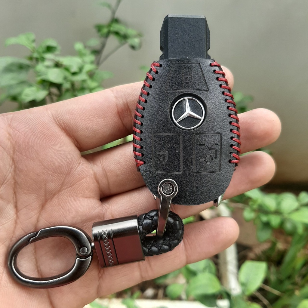 Bao da chìa khoá Mercedes C class, E class, GLK, GLC, ML ... chìa mec bằng da bò, bảo hành 24 tháng, nhiều mầu