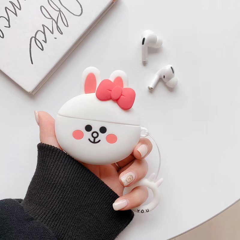 Bộ Tai Nghe Bluetooth Không Dây Hình Tai Thỏ 1 Cặp Cho Apple Airpods