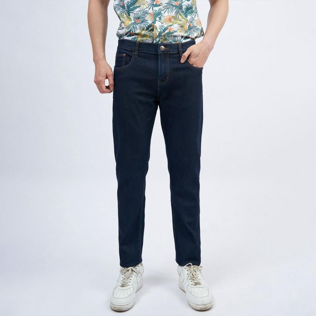 Quần Jean Nam Cao Cấp 3002C Dáng Slim Màu Xanh Đen - Quần Bò Nam Vulcano