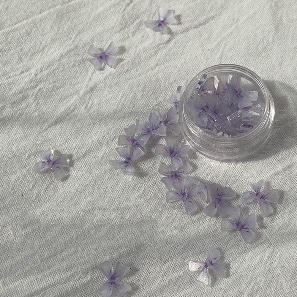 QQMALL Phụ Kiện Nơ Trong Suốt Bằng Nhựa Resin Phong Cách Nhật Bản Trang Trí Móng Tay DIY