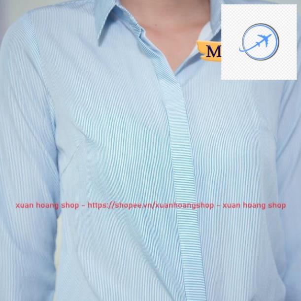👰🤵 Áo Sơ Mi Nữ Tay Dài Mc Fashion A0298, Size Đủ, Kẻ Sọc, Dáng Công Sở, Màu Trắng, Xanh Dương Nước Biển, Hồng, Đỏ 👰🤵