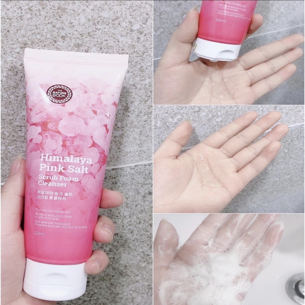 Sữa rửa mặt sạch sâu cho da mụn,da dầu chiết xuất muối hồng himalaya The Nature Book 120g