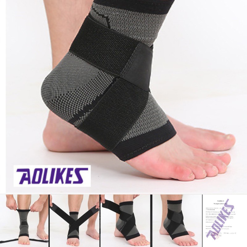 đai cuốn cổ chân Aolikes HH 7529  bó chân bảo vệ mắt cá quấn thể thao gym đá bóng chạy bộ yoga tất hở ngón