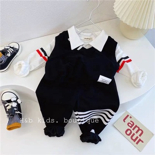 Bộ công tử cổ bẻ cổ vest bé trai