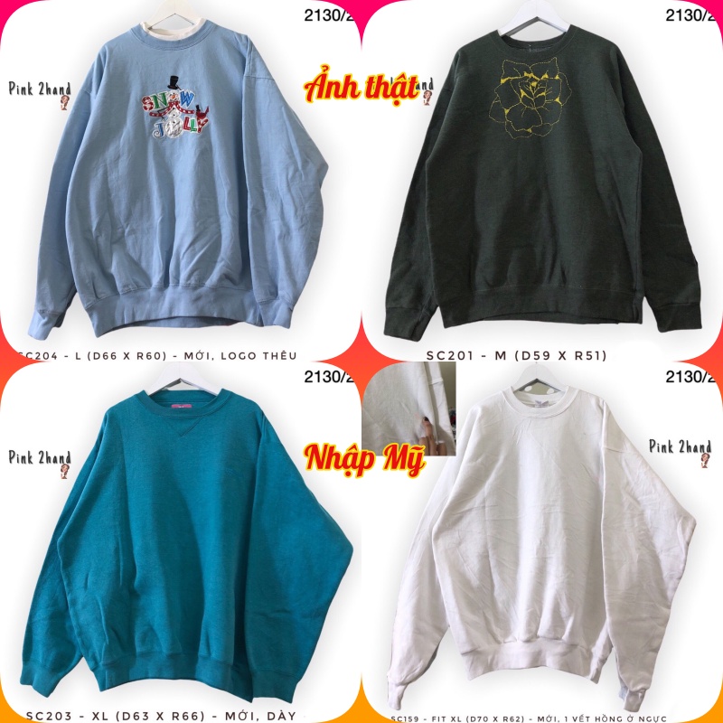 Áo Sweater nữ, nam 2hand, chất dày, size XL/XXL - 0412-3