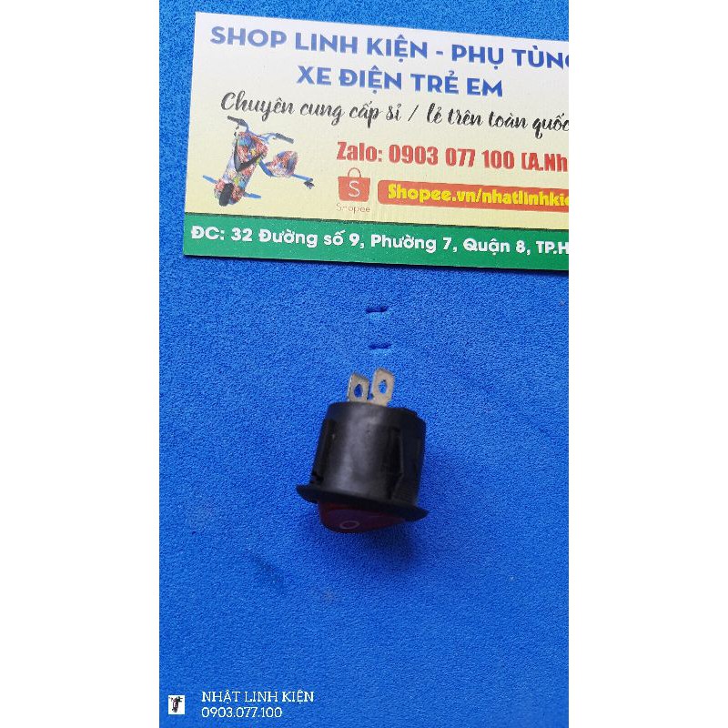 Công tắc nguồn tròn loại nhỏ  2 chân xe điện trẻ em 6V- 12V