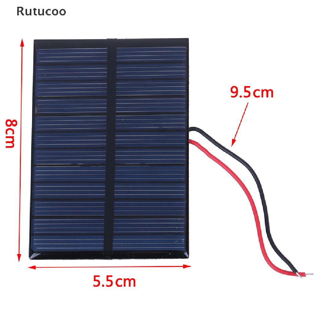 Rutucoo New 6v 100ma 0.6w epoxy solar panel photovoltaic polycrystalline cell charger VN