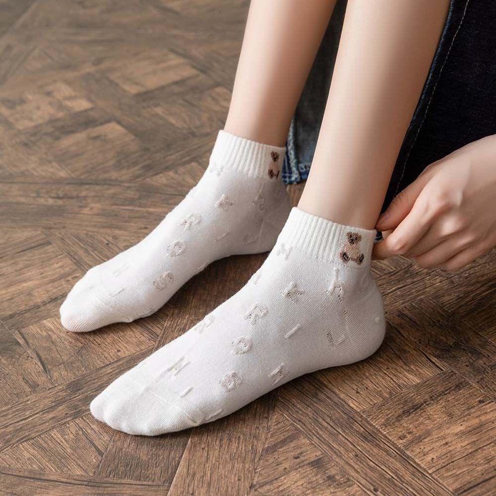Vớ Cotton Cổ Thấp In Họa Tiết Hoạt Hình Dễ Thương Thoải Mái
