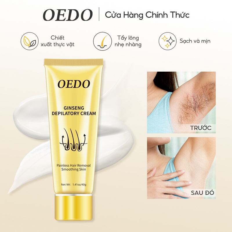 Kem Tẩy Lông OEDO Body triệt lông nách, chân, tay, bikini, vùng kín, an toàn và không gây không gây kích Ứng Và Đau Với 40g