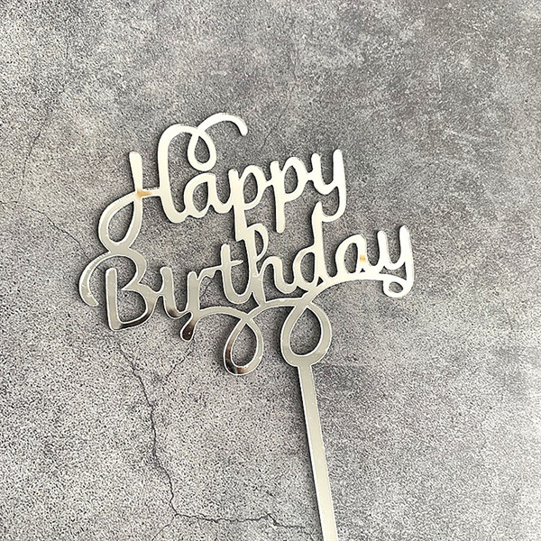 Topper mica HPBD xoắn trên bạc