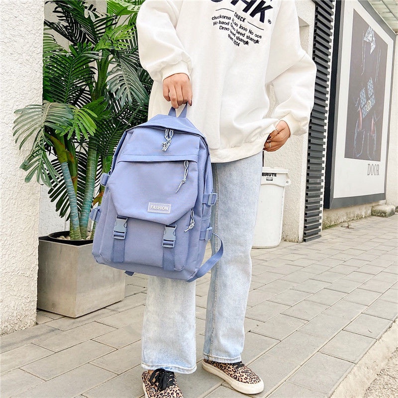 Ba lô đi học sức chứa lớn phong cách Harajuku Nhật Hàn cho nữ