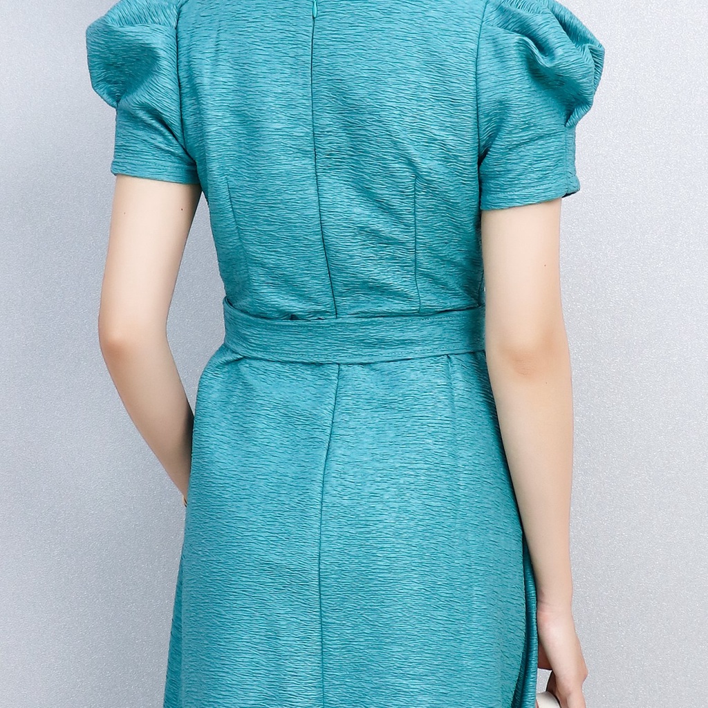 Đầm Nữ Dự Tiệc Công Sở Sang Trọng Bigsize AMYRA, Thiết Kế Dáng Xòe Phối Tay Phồng Cao Cấp Đi Làm Đi Tiệc DA200