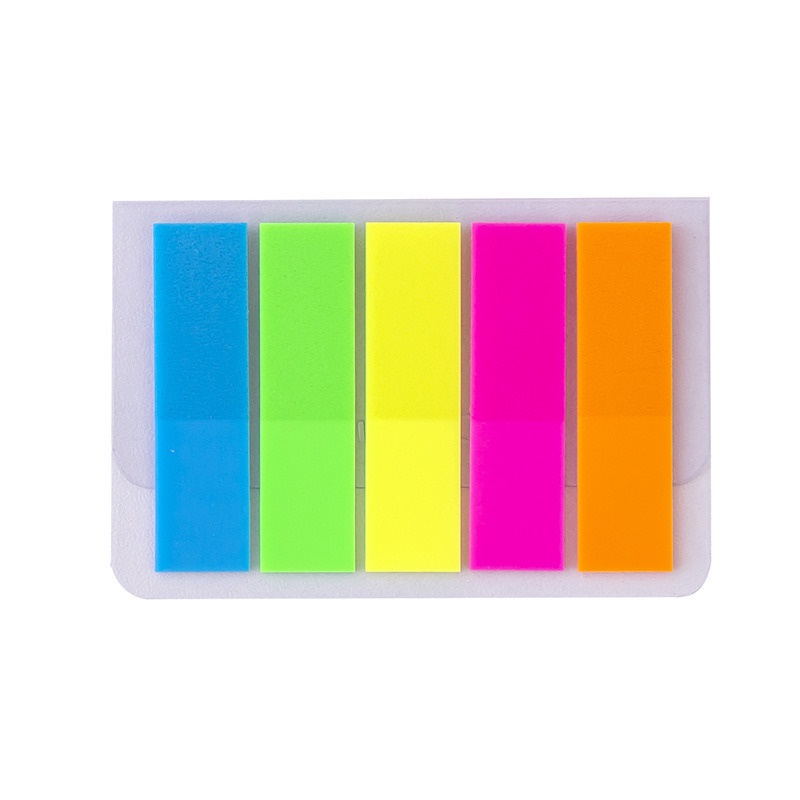 Miếng Dán Đánh Dấu Trang Sách 5 Trong 1 Màu Neon
