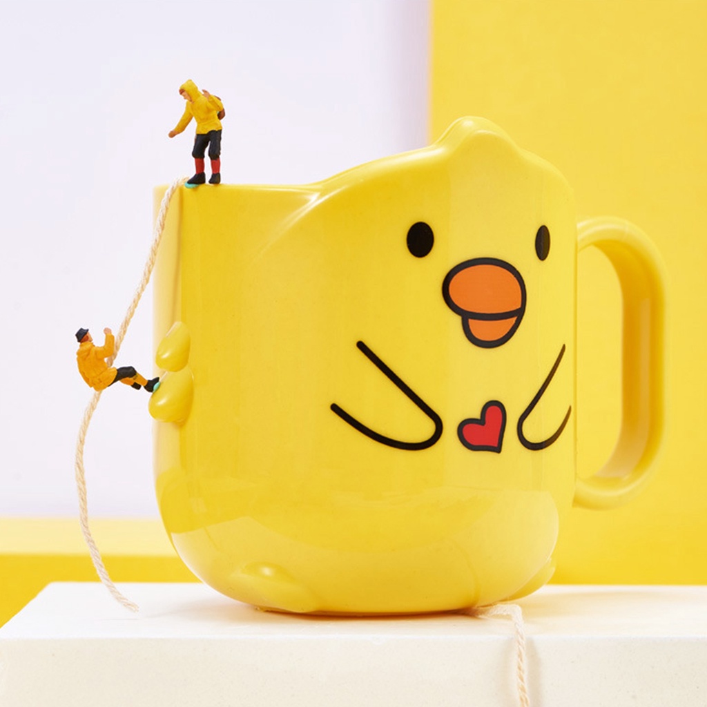 Tennessee052 Cốc bàn chải đánh răng PP Dễ thương Hình con vịt Hoạt hình cho phòng tắm