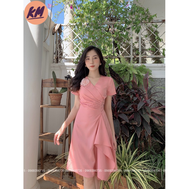 Đầm Xòe Chiết Eo Nữ Tính - Đầm Công Sở Cổ V Sang Trọng (Chất lượng) | BigBuy360 - bigbuy360.vn