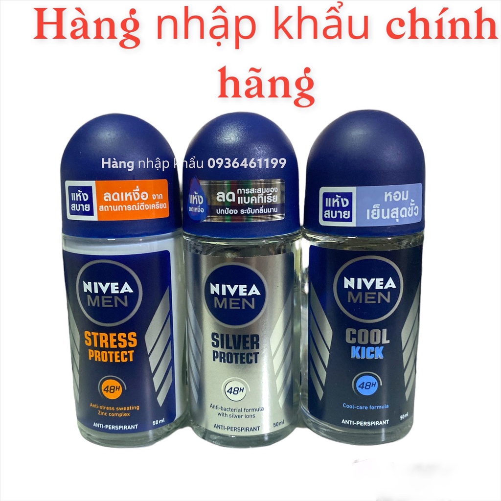 CHai thủy tinh Lăn nách khử mùi Nivea Men 50ml Thái Lan