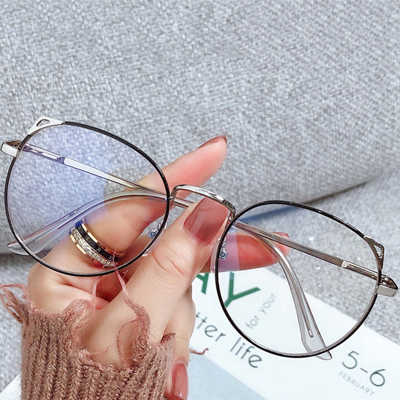 Mắt Kính Chống Tia UV Màu Xanh Dương Trong Suốt Dễ Thương Dành Cho Máy Tính / Trò Chơi