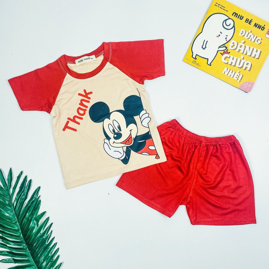 [Bé 7-19kg] Bộ ngắn tay trái cây thun lạnh SIZE ĐẠI 18-32kg Minky Mom mềm mịn mát cho bé trai bé gái