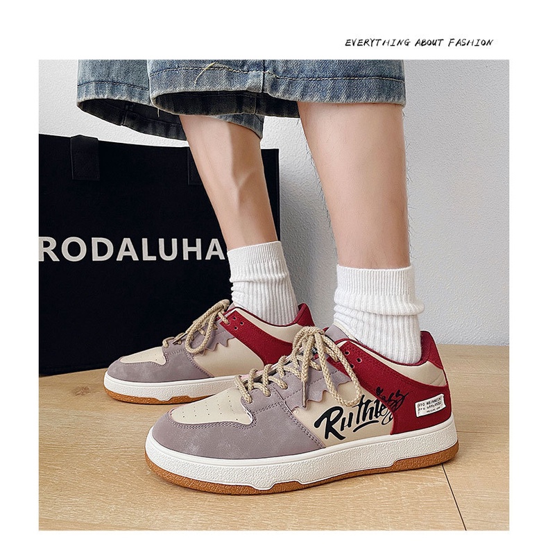 Giày nam sneaker Ruthless phối da lộn cao cấp phong cách thời trang ulzzang Hàn Quốc TH-17