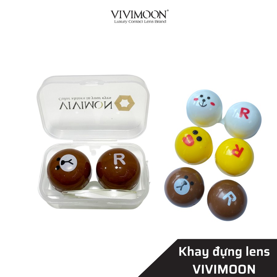 Khay đựng kính áp tròng VIVIMOON LENS kèm dụng cụ gắp lens