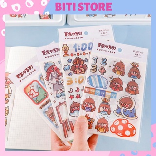 Set 4 tấm sticker hình dán trang trí điện thoại, trang trí sổ tay biti store